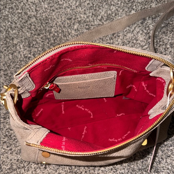 Hammitt Taupe Pebble Leather Crossbody with Gold Studs - Picture 3 of 3